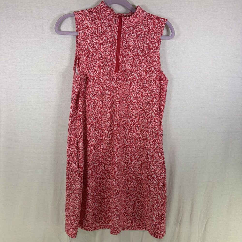 Tommy Bahama 1/4 Zip Golf Dress Womens L Red White Racquet Paddle Pockets
